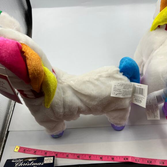 Gemmy 2 Shimmy Animated Singing Dancing Unicorn Plush Christmas READ Description - Picture 11 of 13